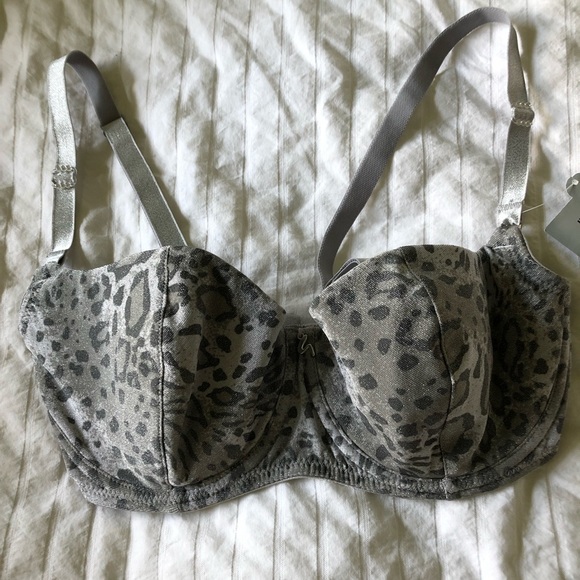 Gossard silver and grey leopard print bra size 34D NWT - Picture 1 of 7